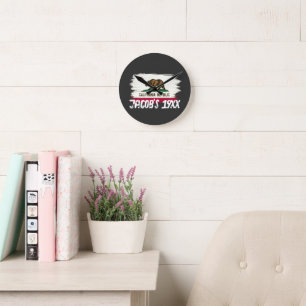 California State Map Flag Design   Golden State Round Clock