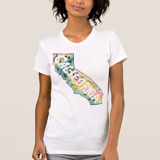 California State Map Illustration T-Shirt (Front)