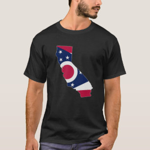 CALIFORNIA STATE MAP OHIO OH Flag Roots Men Women T-Shirt