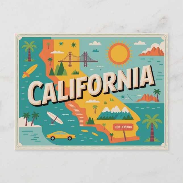 California State Map Postcard (Front)