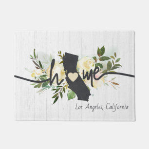 California State Personalised Home City Rustic Doormat