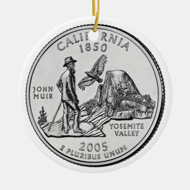California State Quarter Ceramic Tree Decoration (Front)