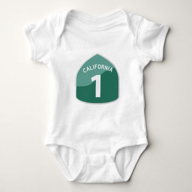 California State Route 1 Pacific Coast Highway Baby Bodysuit (Front)