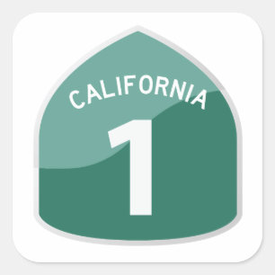 California State Route 1 Pacific Coast Highway Square Sticker