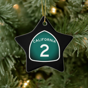 California State Route 2 Ceramic Tree Decoration