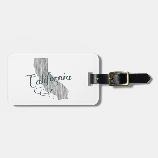 California State Typography Luggage Tag (Front Horizontal)