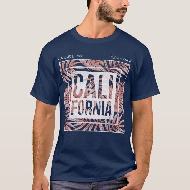 California Summer Forever- Tropical Leaves T-Shirt (Front)