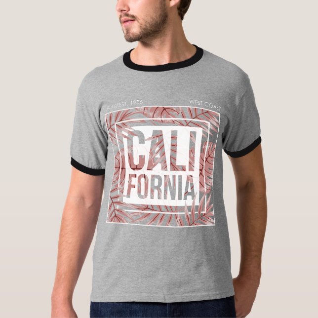 California Summer Forever- Tropical Leaves T-Shirt (Front)