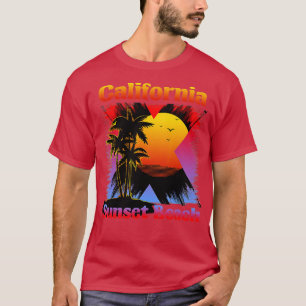 California Summer Surf Beach Vintage Sunset T-Shirt