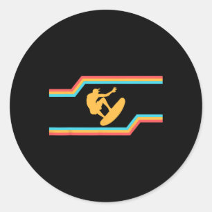 California Summer Vacation, Sunshine, Surfing Surf Classic Round Sticker