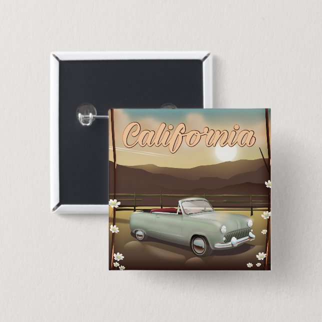 California Sunset 15 Cm Square Badge (Front & Back)