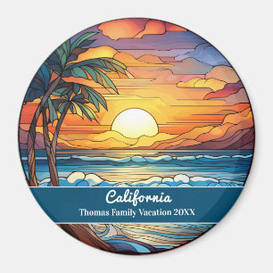 California Sunset Beach Vacation Magnet