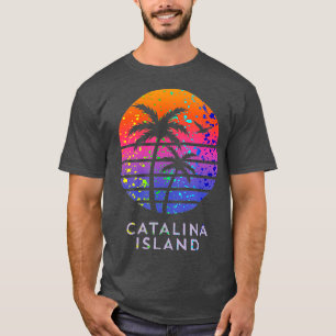 California Sunset Palm Tree Souvenir Santa Catalin T-Shirt