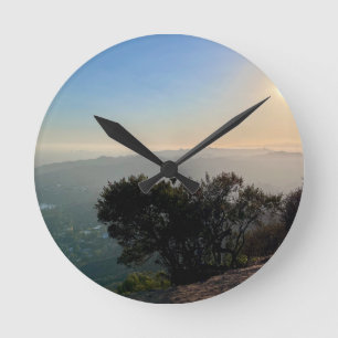 California sunset round clock