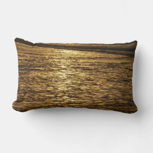 California Sunset Waves Ocean Seascape Lumbar Cushion