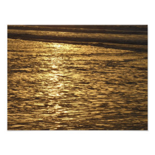 California Sunset Waves Ocean Seascape Photo Print