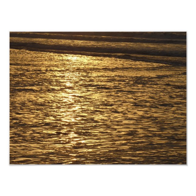 California Sunset Waves Ocean Seascape Photo Print (Front)