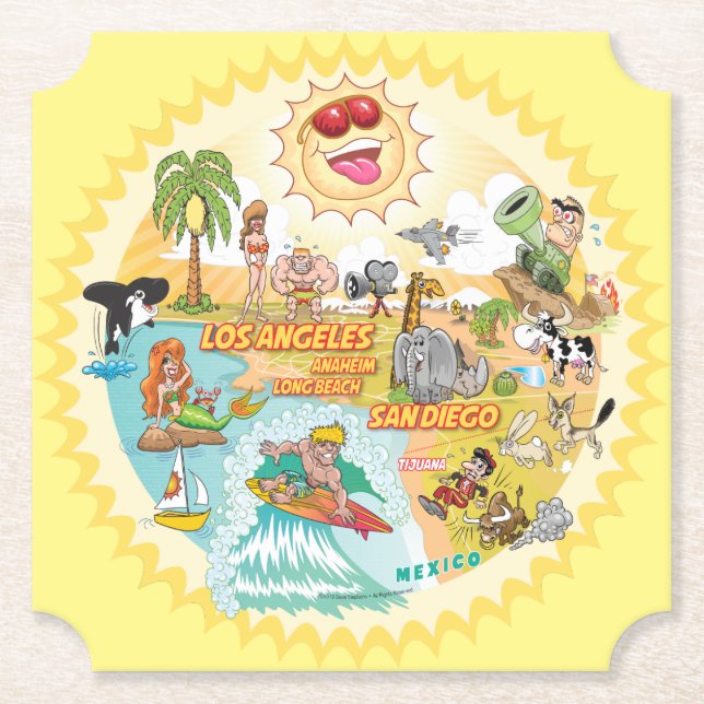 California Sunshine Paradise Paper Coaster (Front)
