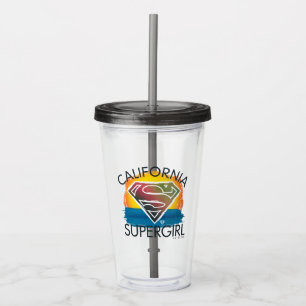 California Supergirl Sunset Graphic Acrylic Tumbler