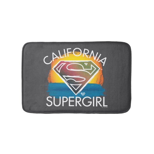 California Supergirl Sunset Graphic Bath Mat (Front)