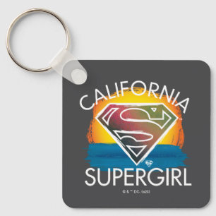California Supergirl Sunset Graphic Key Ring
