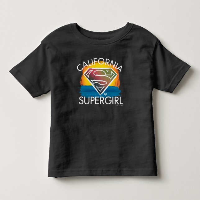 California Supergirl Sunset Graphic Toddler T-Shirt (Front)
