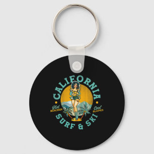 California Surf And Ski Hot Beaches, Cool Slopes. Key Ring