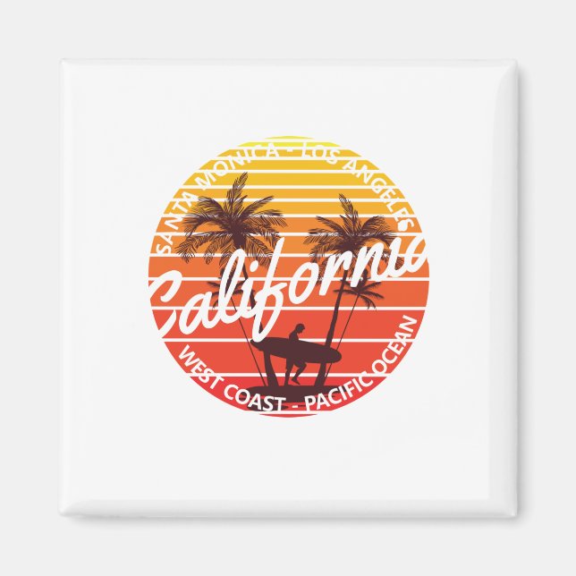 California Surf, Summer Beach vibes Magnet (Front)