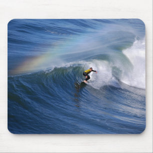 California Surfer Under A Rainbow Mousepad
