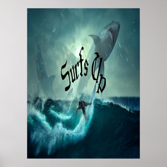 California Surfing Dudes Waves Poster (Front)