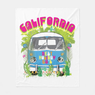 California Surfing Van Fleece Blanket
