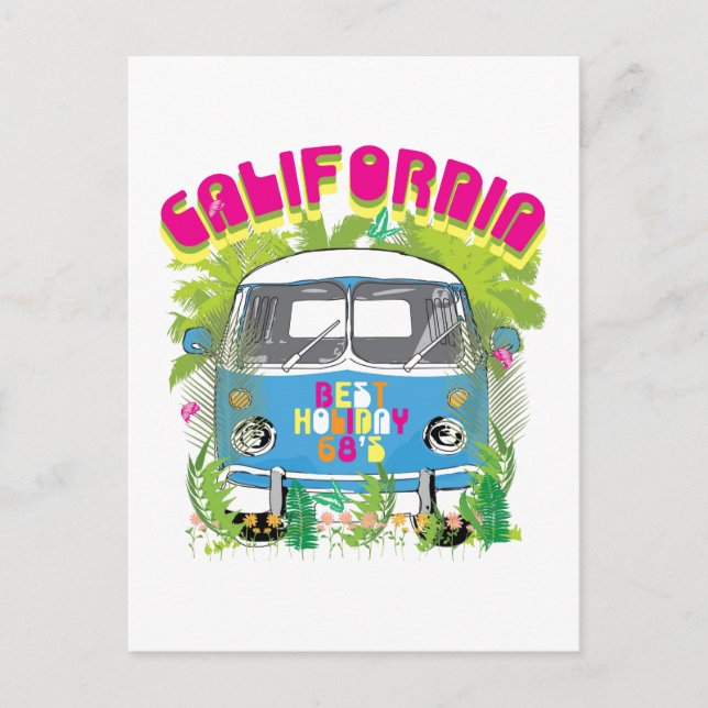 California Surfing Van Postcard (Front)