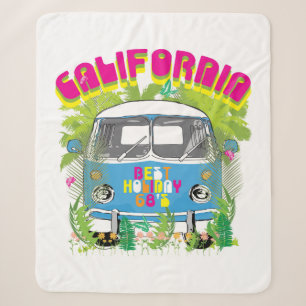 California Surfing Van Sherpa Blanket