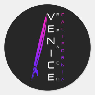 California Surfing - Venice Beach - Stylish Beach Classic Round Sticker