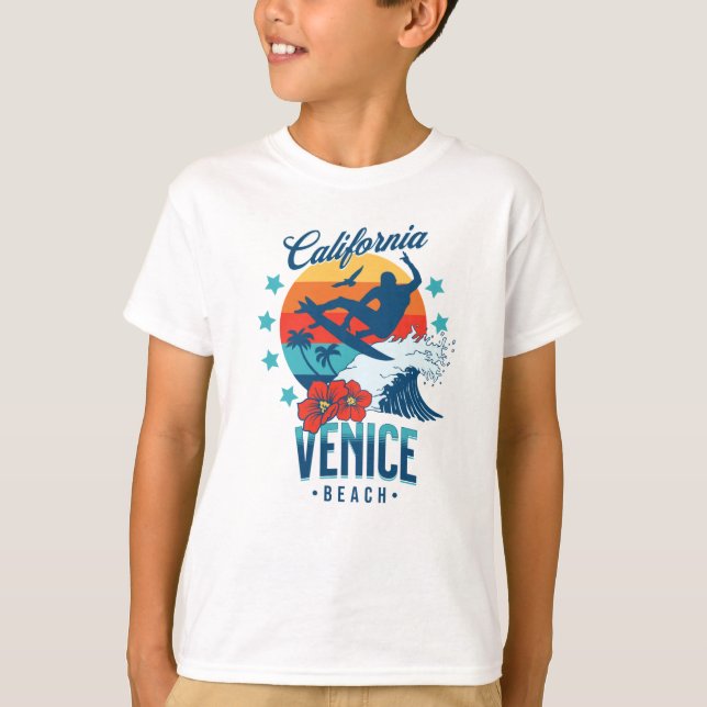 California Surfing Venice beach T-Shirt (Front)