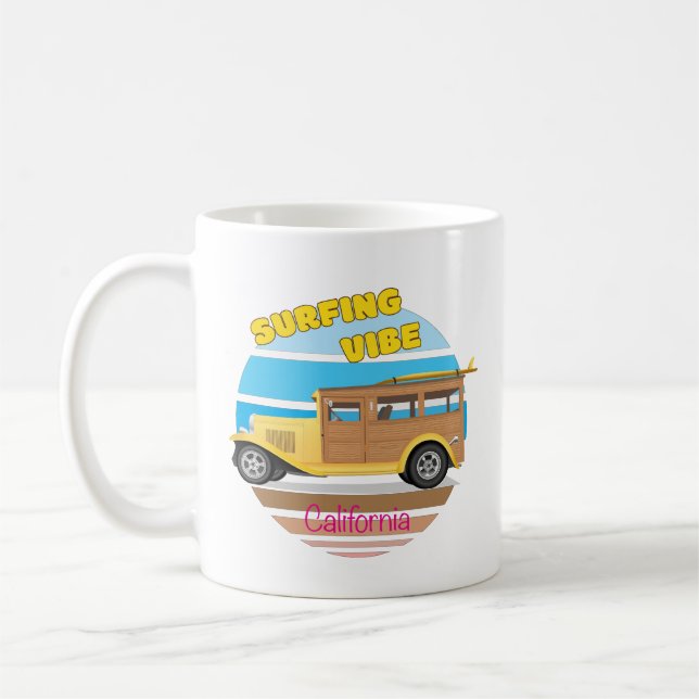 California Surfing Vibe Coffee Mug (Left)