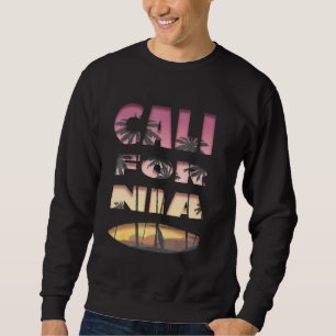 California Surfing Vintage Retro Surf Summer Van S Sweatshirt