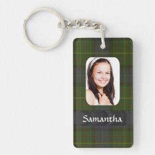 California tartan plaid photo template key ring
