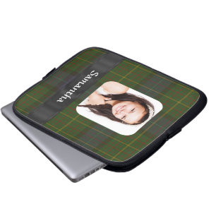 California tartan plaid photo template laptop sleeve