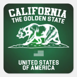 California The Golden State Square Sticker