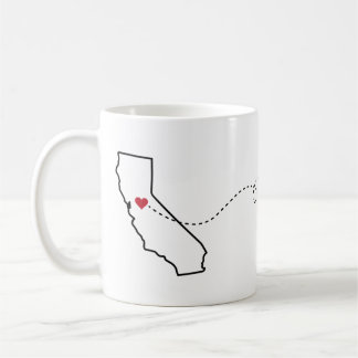 California to Pennsylvania - Heart2Heart Coffee Mug