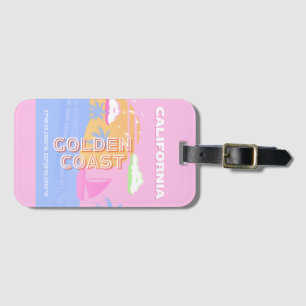 California, Travel Art, Preppy Luggage Tag