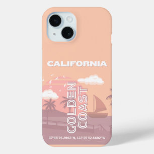California, Travel Art, Preppy, Pastel iPhone 15 Case