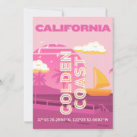 California, Travel Art, Preppy, Pink