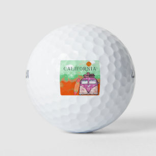California Travel Poster Golf Balls