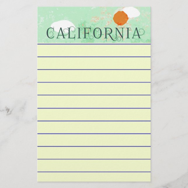 California Travel Poster Stationery (Front)