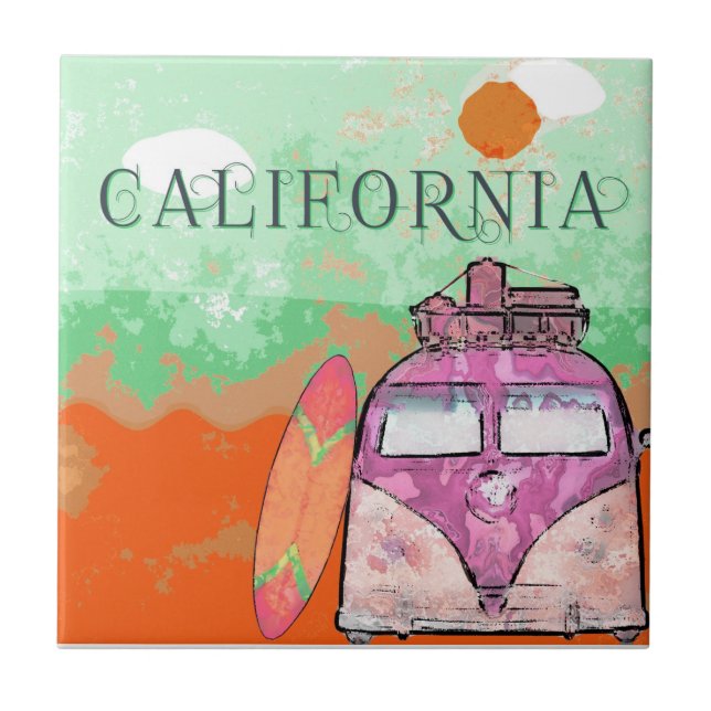 California Travel Poster Tile (Front)