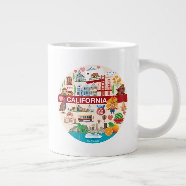 California Travels Large Coffee Mug (Right)