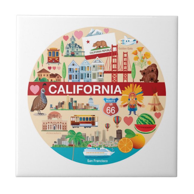 California Travels Tile (Front)