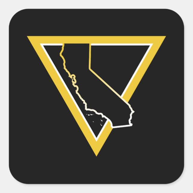 california triangle square sticker (Front)